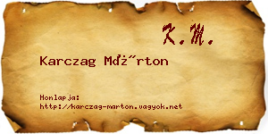 Karczag Márton névjegykártya